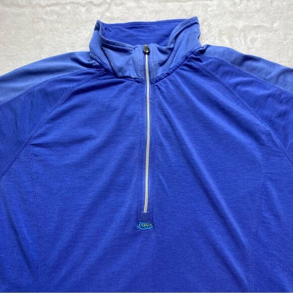 Luna For Women Athletes Blue Tone 1/2 Zip Silk Wool Blend Cycling Top Size XL - Picture 5 of 9
